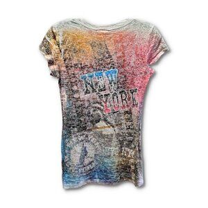 Idea New York Rhinestone Short Sleeve Y2K T-shirt